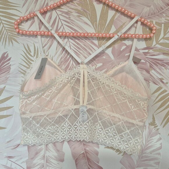 NWT Sophie b. intimates soft pink lace padded bralette, L - Picture 5 of 6